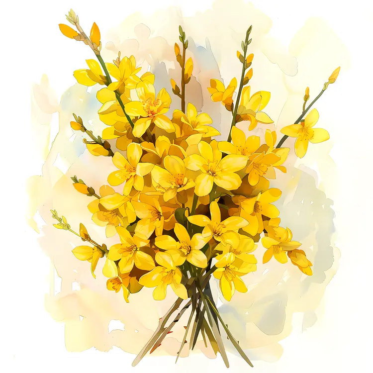 Yellow Flowers Bouquet Illustration
