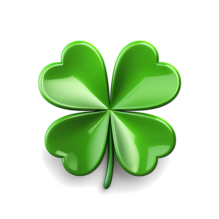 Shiny Four-Leaf Clover Illustration