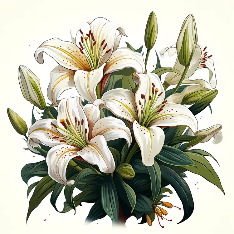 Elegant White Lilies Arrangement