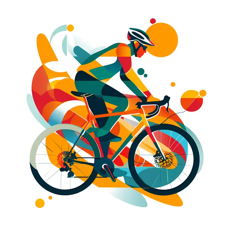 Colorful Cyclist Illustration