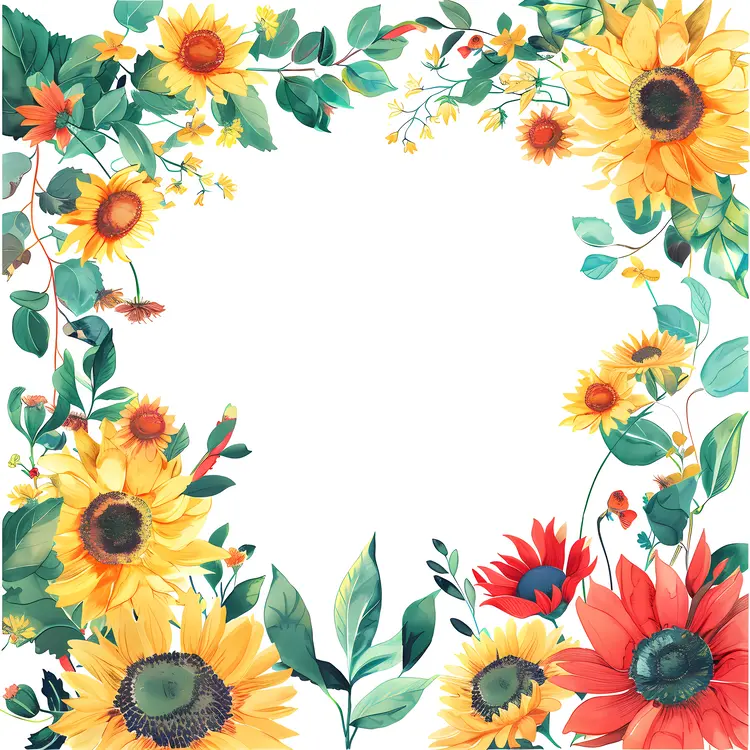 Sunflower Floral Frame