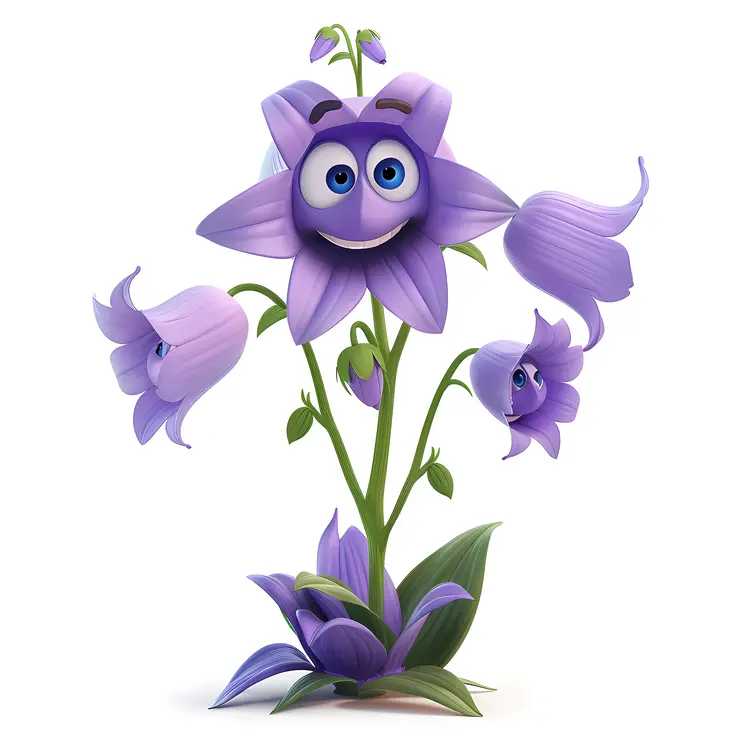 Cute Cartoon Flower with Eyes