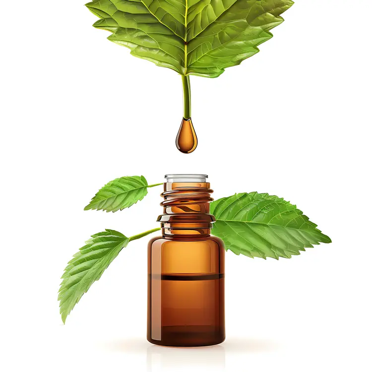 Essential Oil Bottle with Leaf Drop