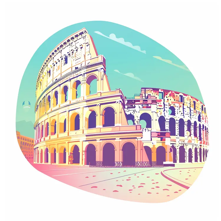 Colorful Colosseum Illustration