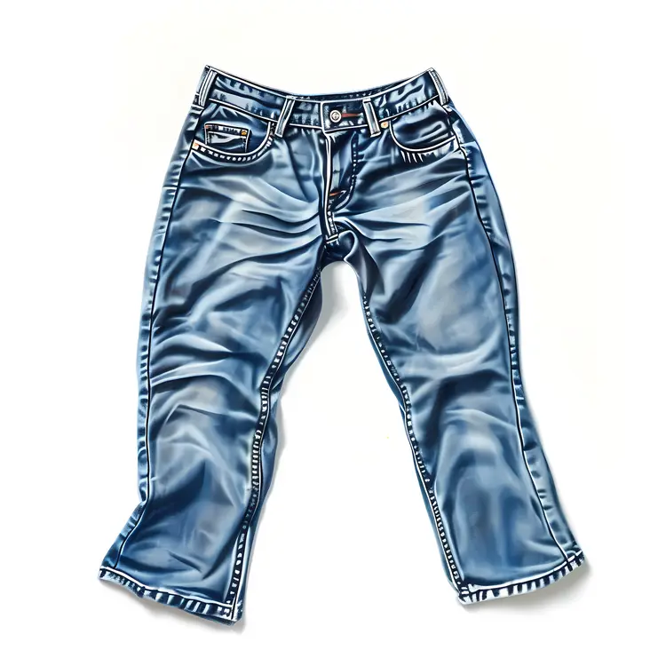 Blue Jeans on White Background