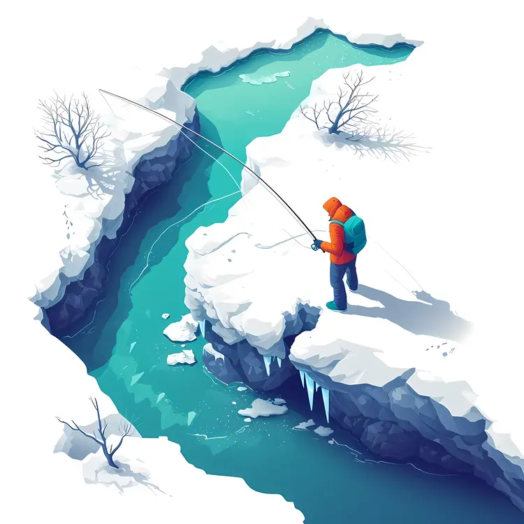 Ice Fishing by the River