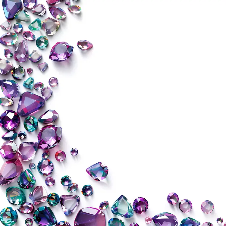 Purple and Green Gems