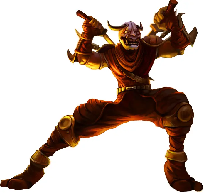 Masked Warrior with Dual Swords