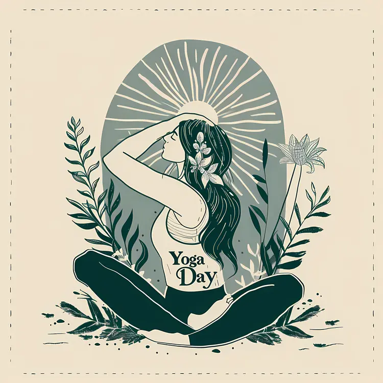 Yoga Day Serene Meditation Illustration
