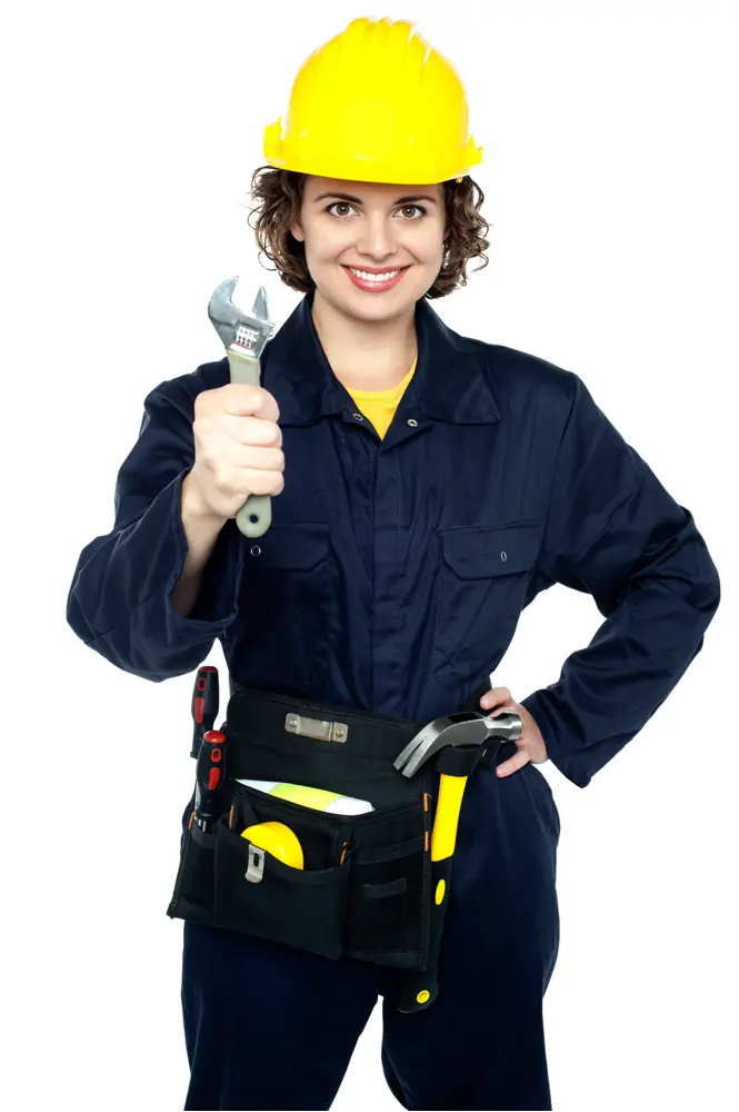 Female Worker Holding a Wrench