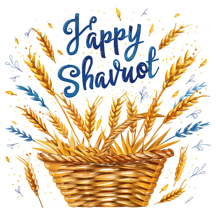 Happy Shavuot with Wheat Basket