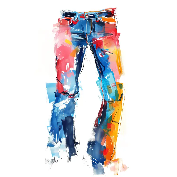 Colorful Jeans Illustration