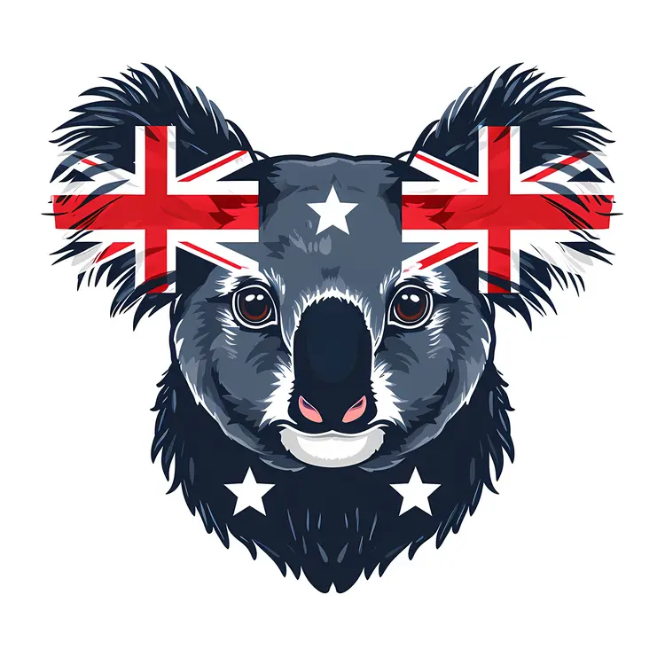 Koala with Australian Flag