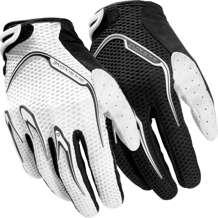 White and Black Sports Gloves for Protection and Comfort