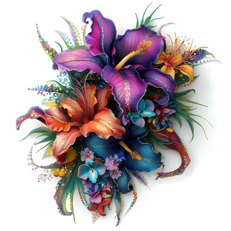 Colorful Floral Bouquet Art