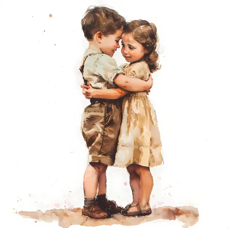 Children Hugging