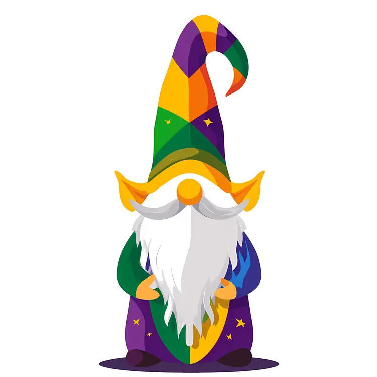 Single Gnome with Colorful Hat