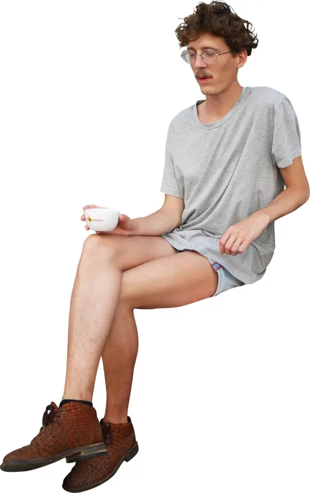 Man Sitting with Cup