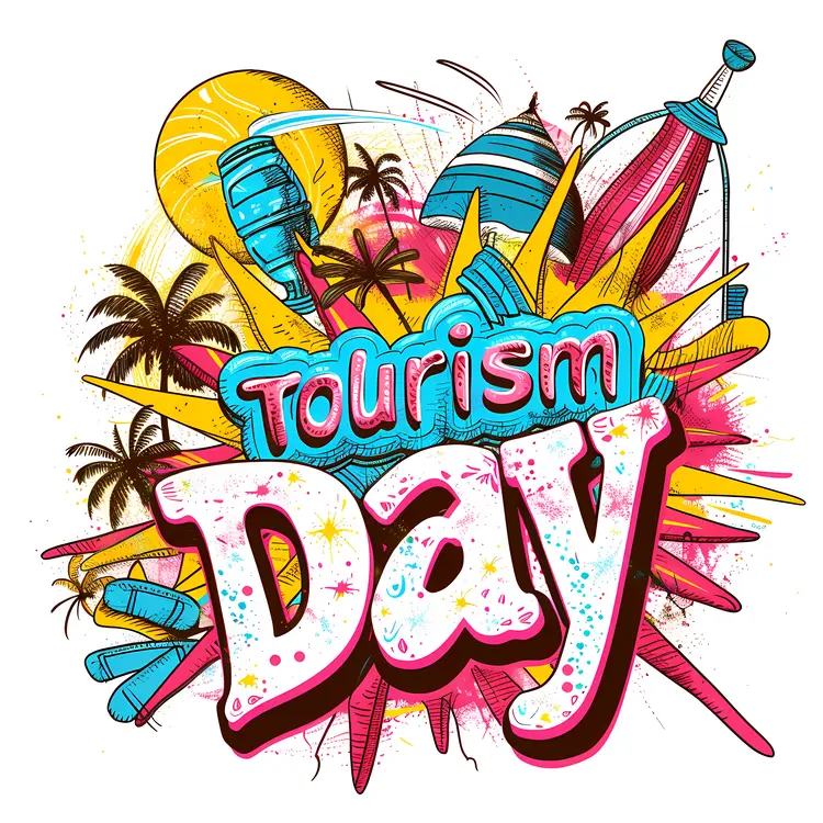 Colorful Tourism Day Text Design