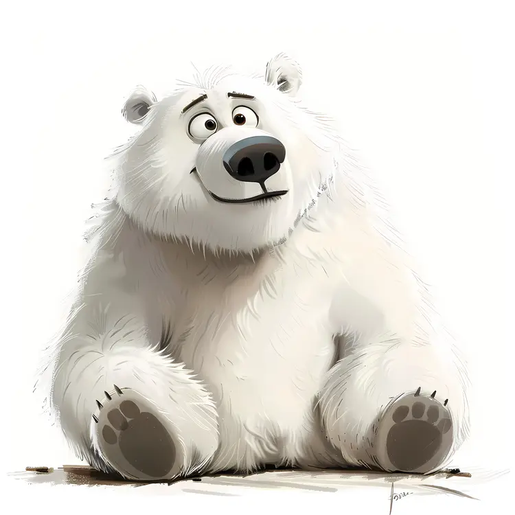 Smiling Polar Bear Cartoon