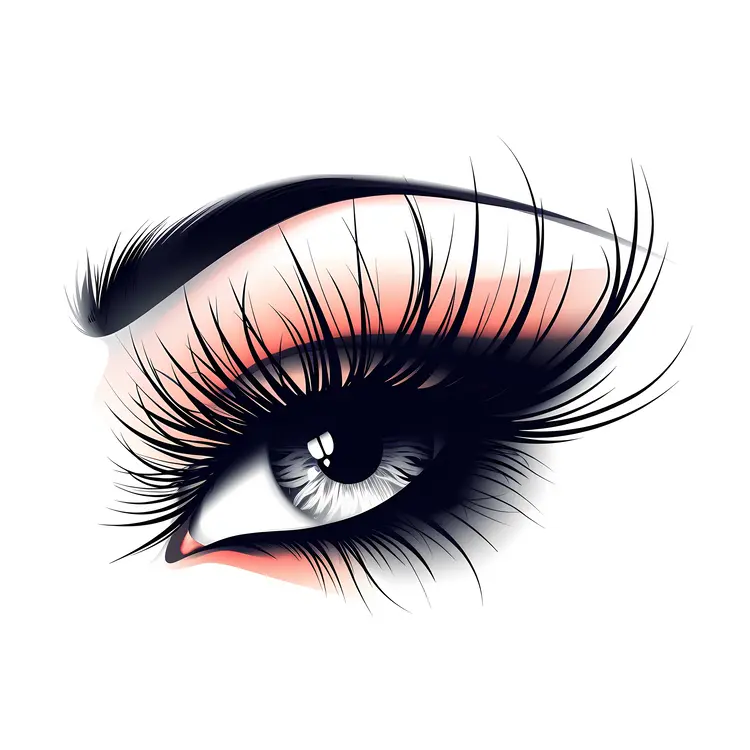 Beautiful Eye Illustration with Long Eyelashes