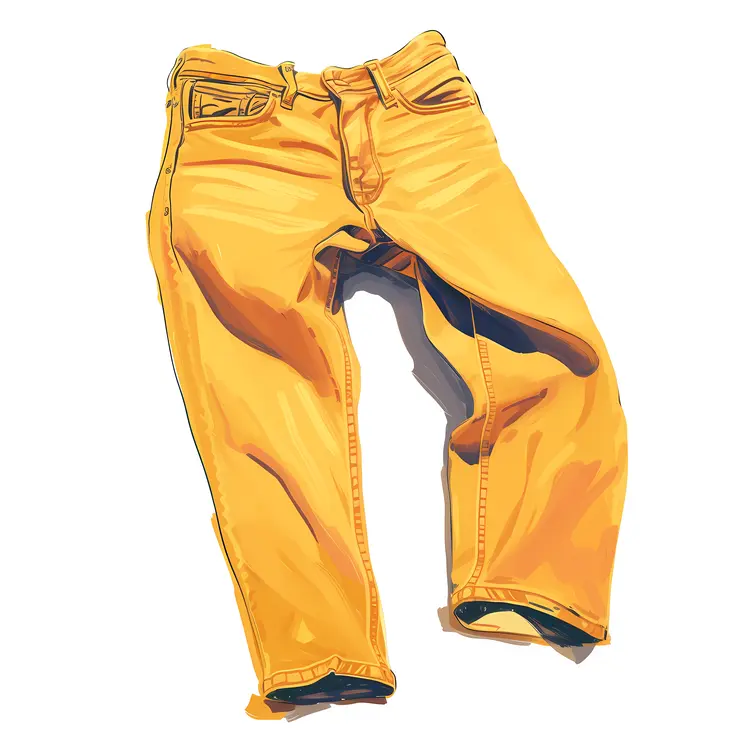 Bright Yellow Jeans Illustration