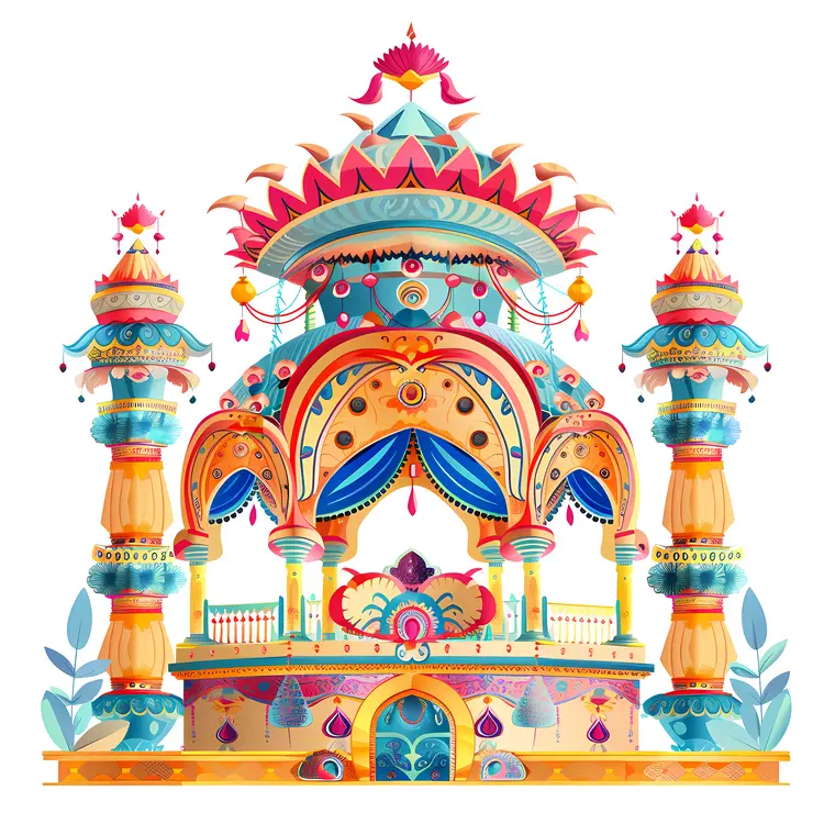 Colorful Ornate Temple Illustration