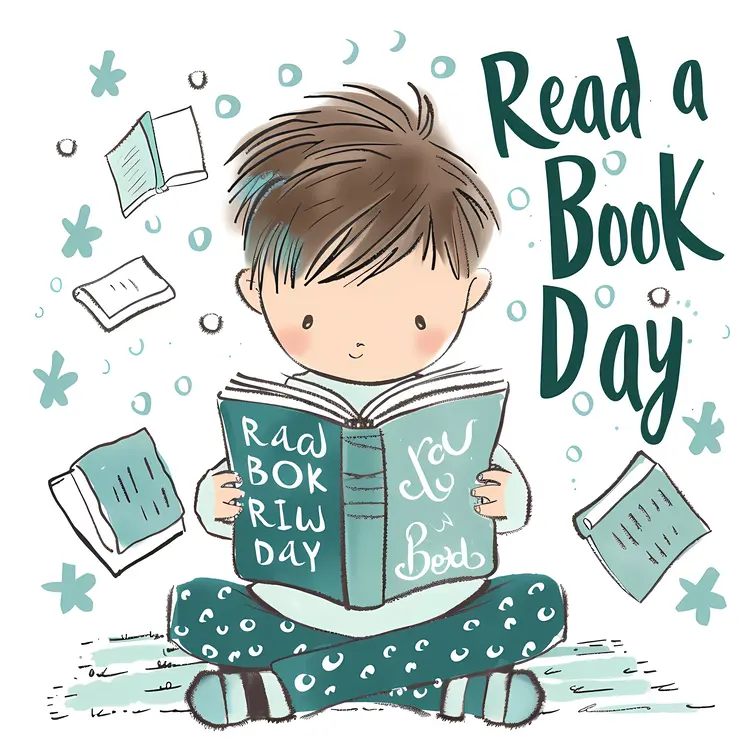 Boy Reading Book on Read a Book Day