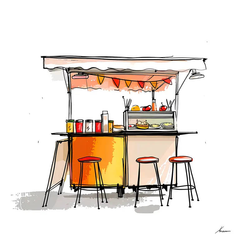 Illustrated Food Stall