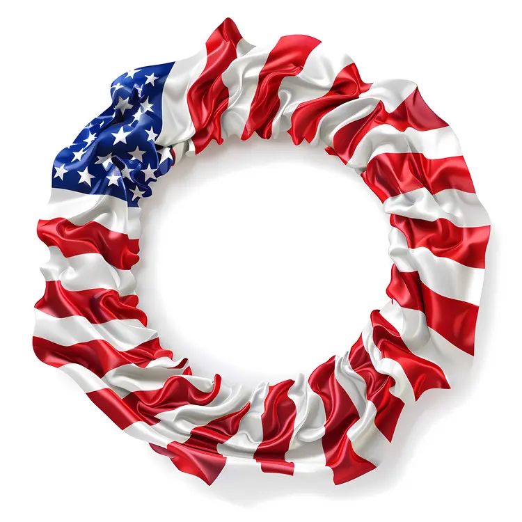 American Flag Wreath Illustration