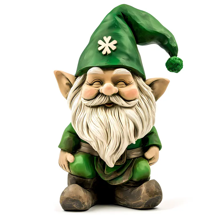 Green Gnome with Shamrock Hat