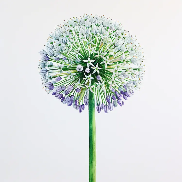 White and Purple Allium Flower