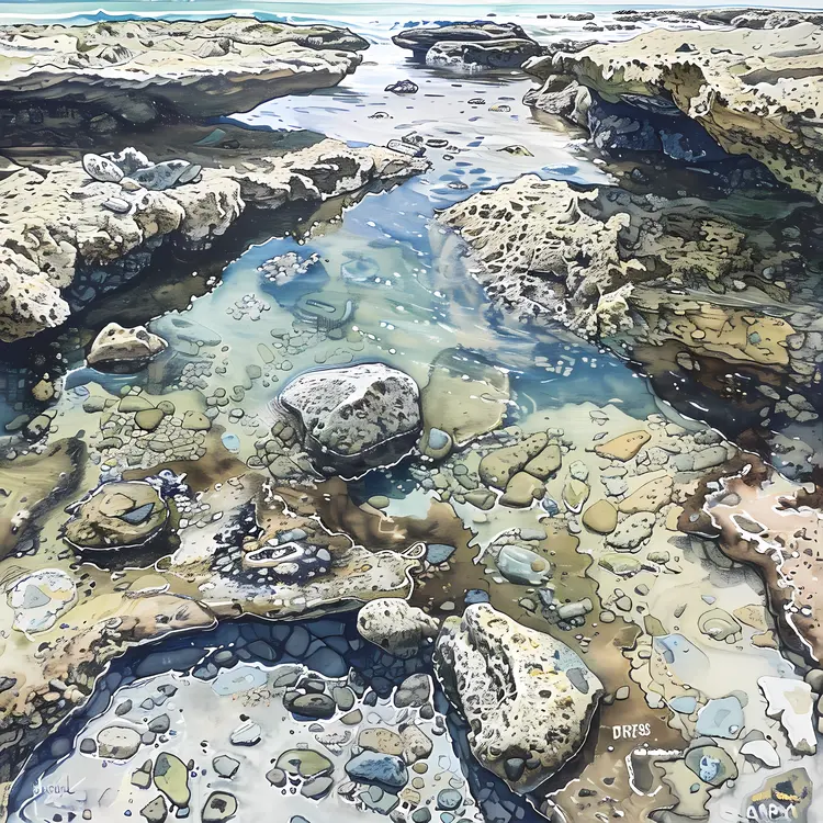 Rocky Shoreline Artwork