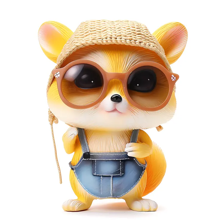 Cute Hamster with Sunglasses and Hat