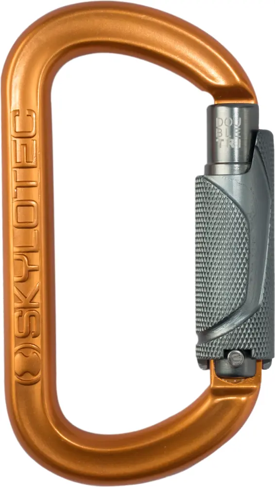 Orange Carabiner for Climbing Safety