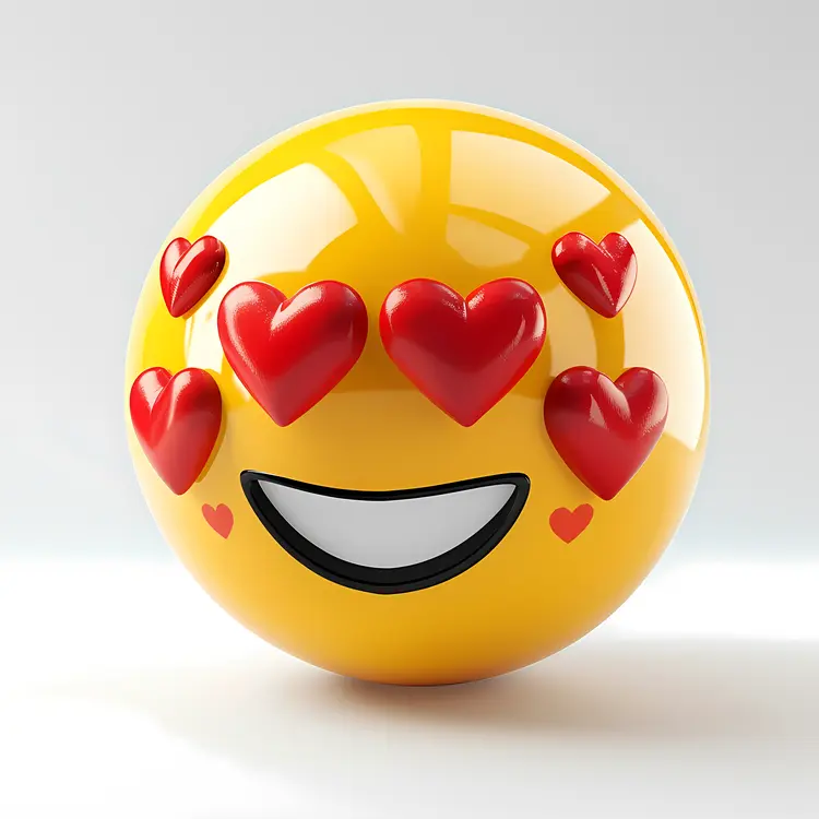 Laughing Emoji with Hearts
