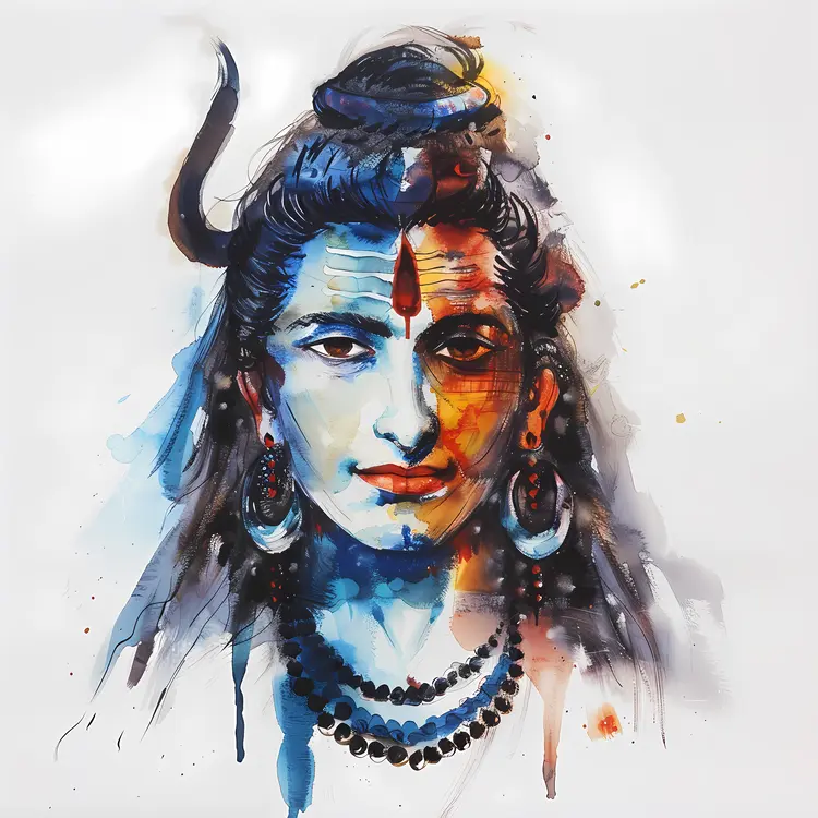Colorful Shiva Portrait