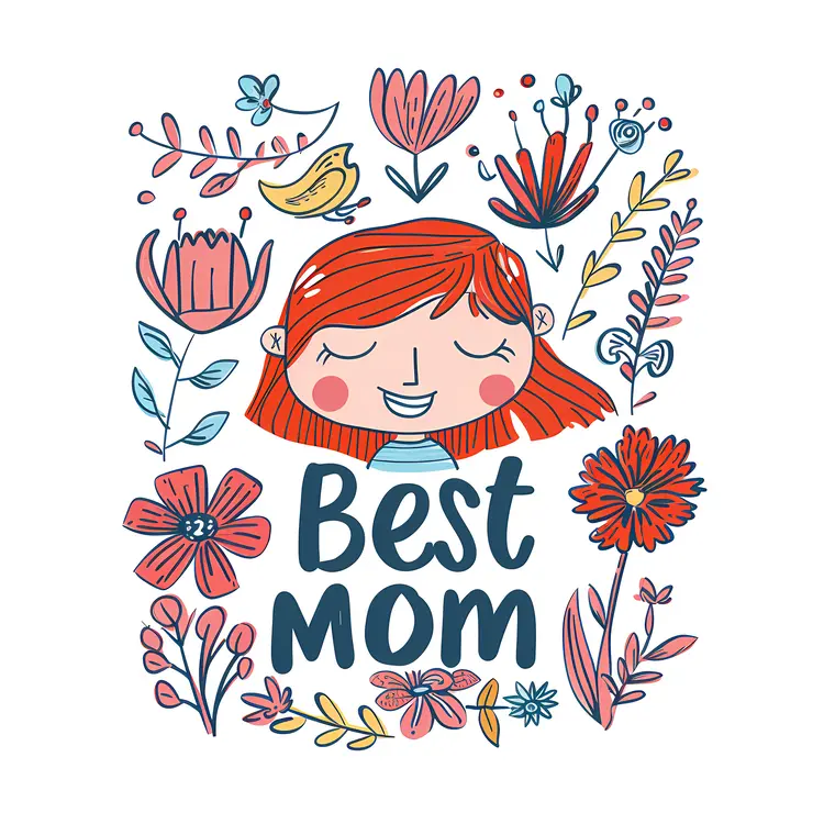 Best Mom Cute Illustration