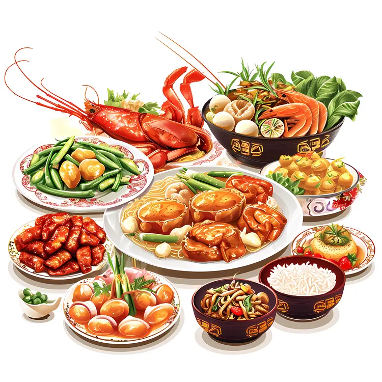 Delicious Chinese Food Feast
