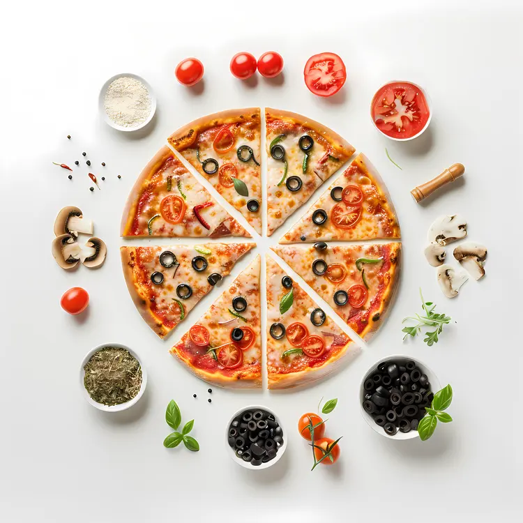 Yummy Pizza with Fresh Ingredients