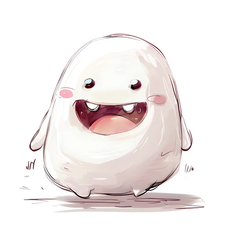 Happy White Cartoon Character