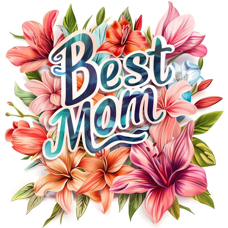 Best Mom Floral Card