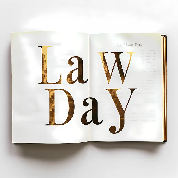Law Day Book with Golden Letters