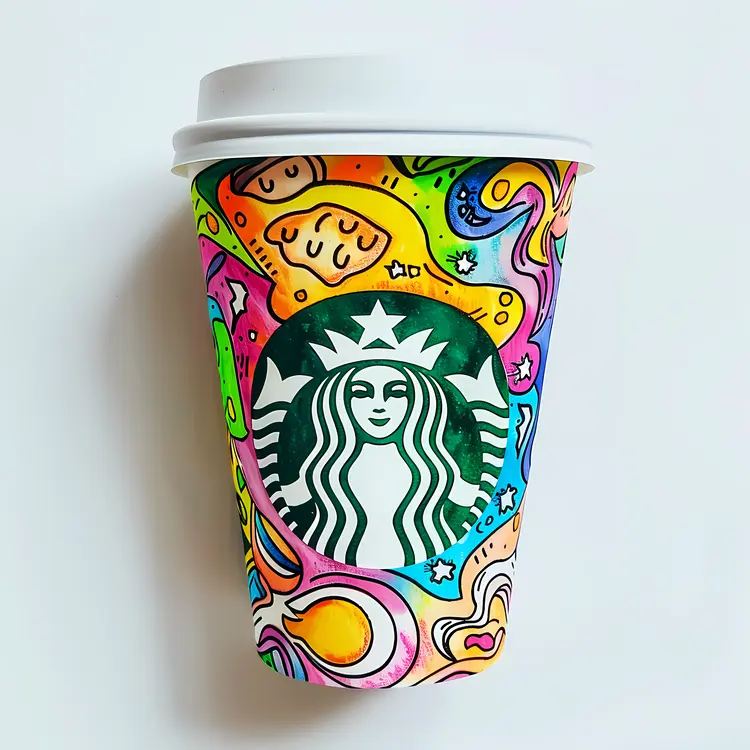 Colorful Starbucks Coffee Cup