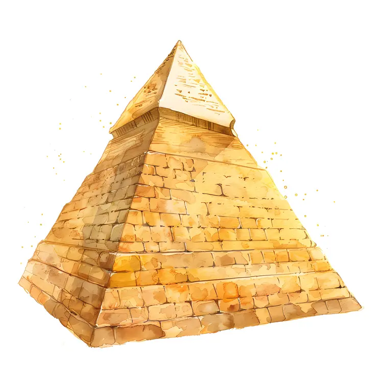 Golden Pyramid with Sparkles