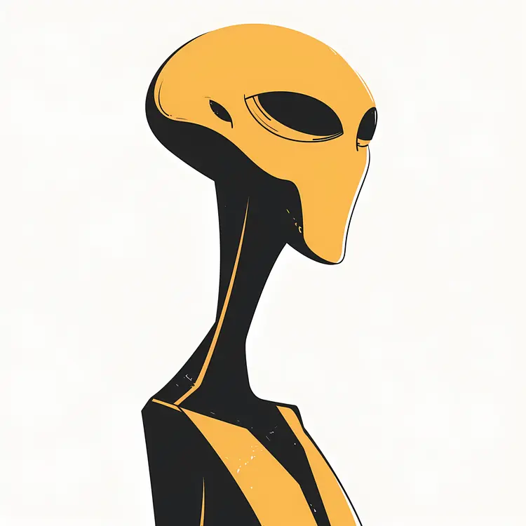 Yellow and Black Alien Character