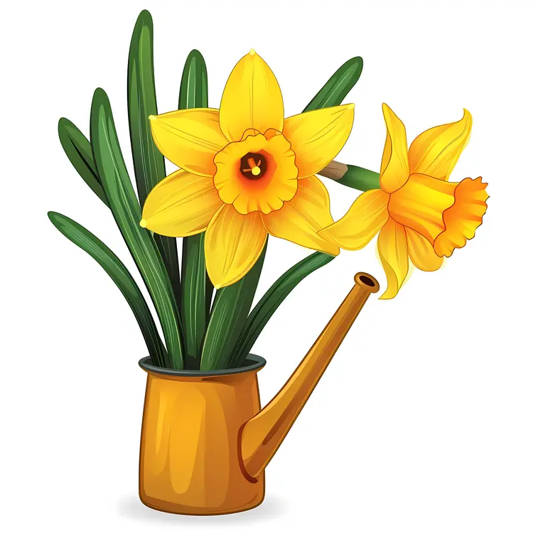 Yellow Daffodils in a Watering Can