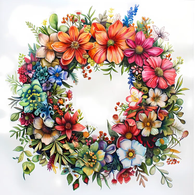 Bright Floral Wreath for Festive Decor