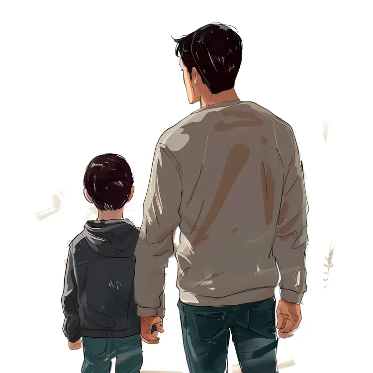 Father and Son Walking