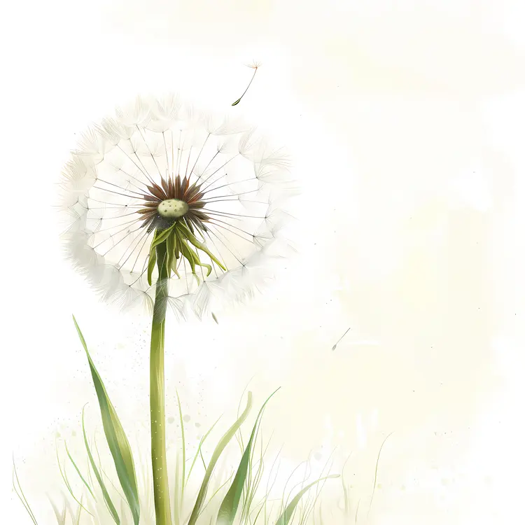 Single Dandelion Watercolor